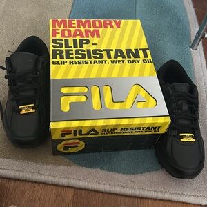 Fila Black Slip Resistant Sneakers